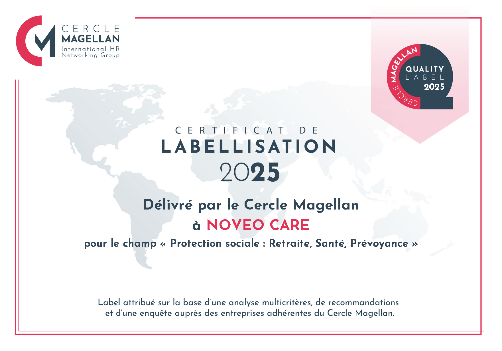 NoveoCare a obtenu la labellisation du Cercle Magellan